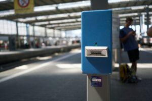 Validation machine at the railway station Hauptbahnhof.