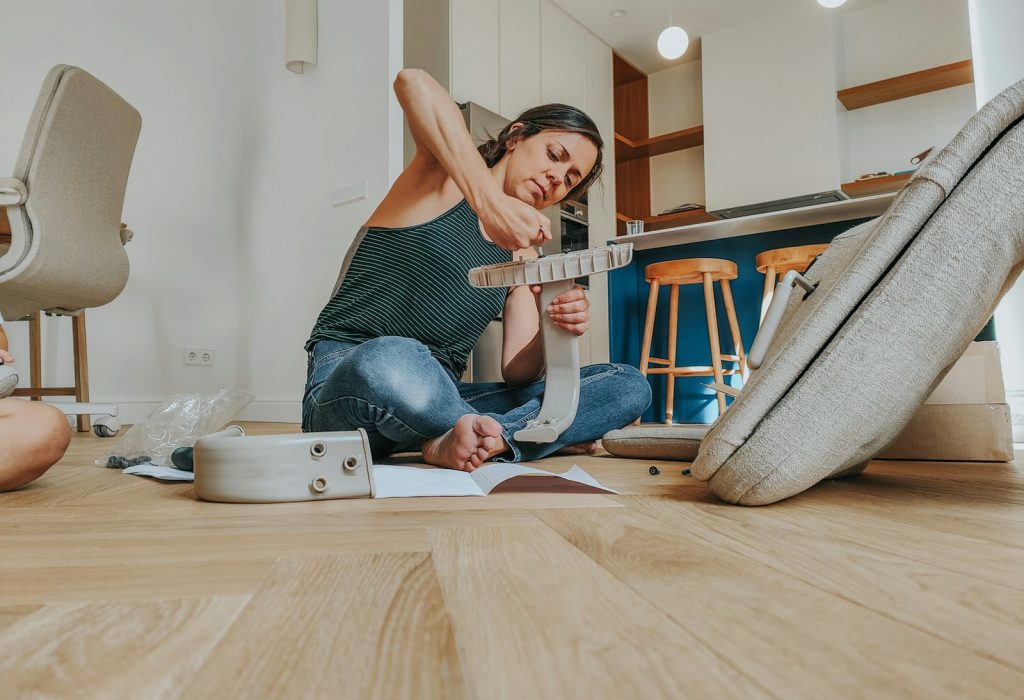 a person sitting on the floor